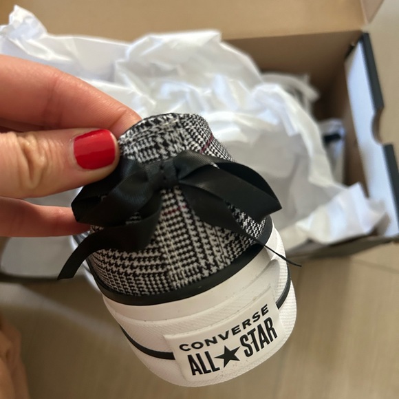 Converse Black and White Plaid Sneakers - Picture 2 of 9